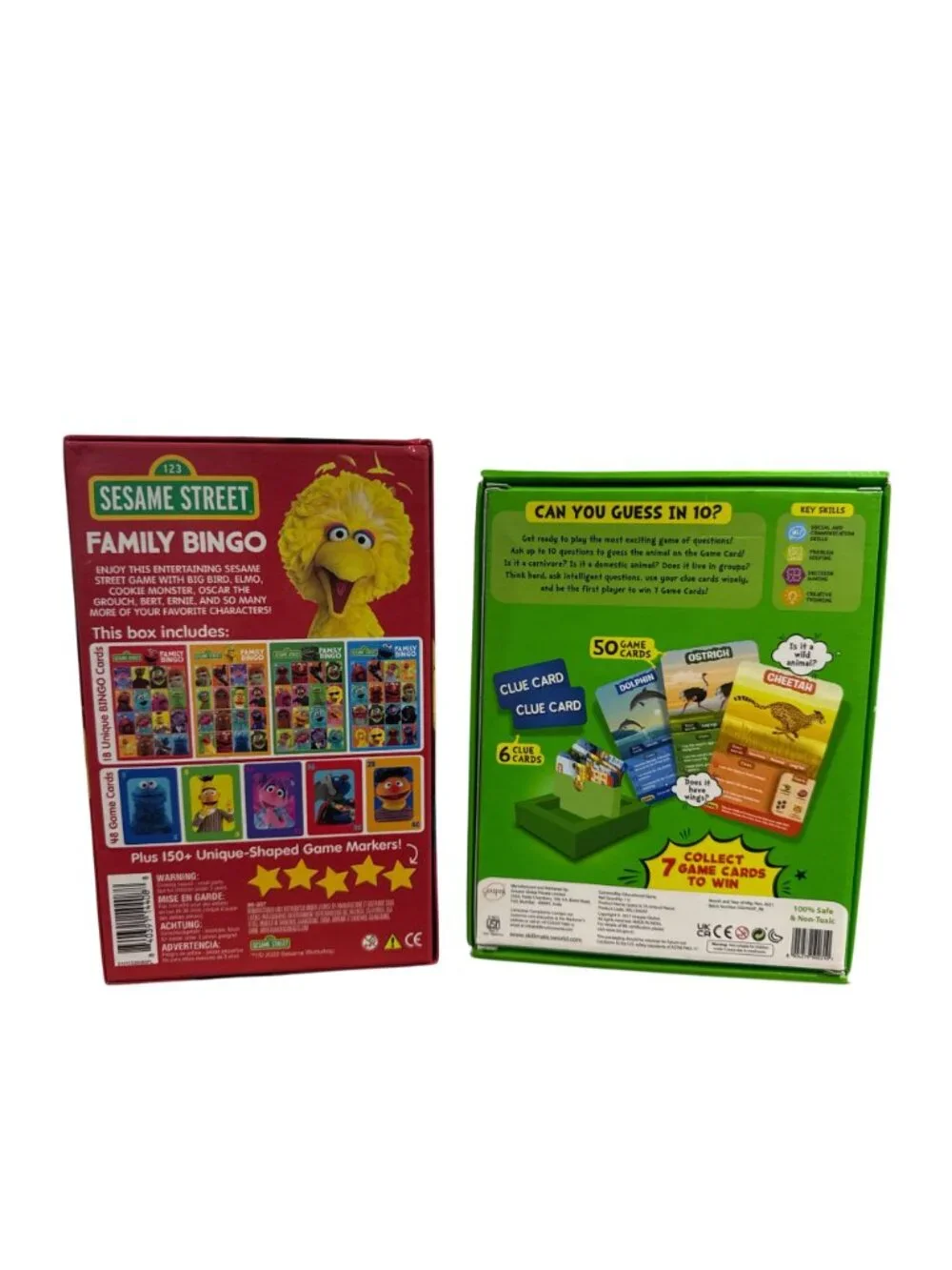 Sesame Street Family Bingo & Skillmatics Guess In 10 Animal Planet Game Set For